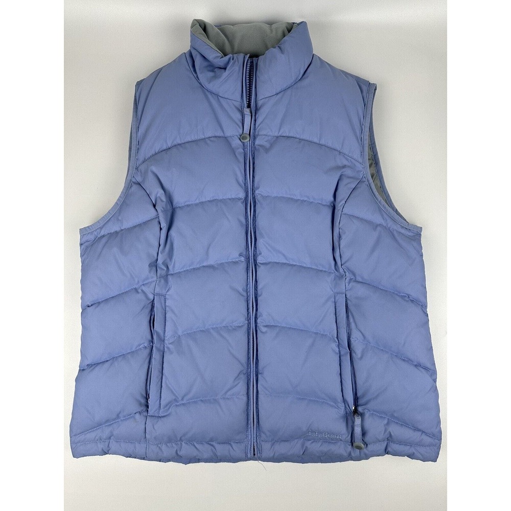 LL Bean Vest Womens Large Blue Jacket Coat Down